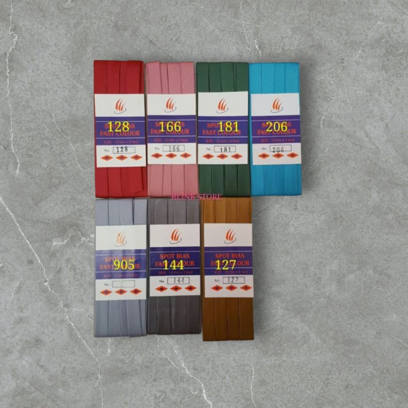 Bisban Spot Satin Polos (perpack 1Lusin)/Bisban Polos Lusin/Spot Bias Fast Colour/Bisban Satin Lusin