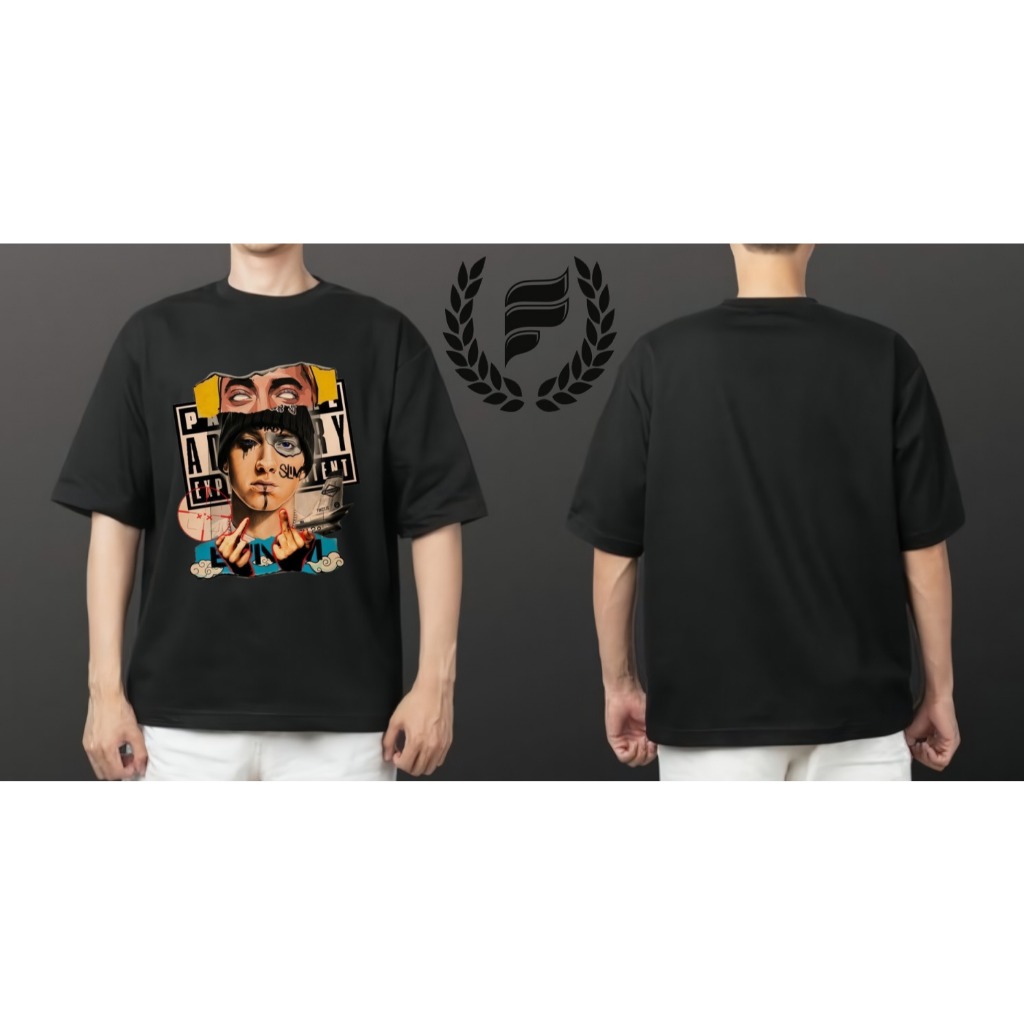 Frankenfreaks Black Oversize Shirt DTF Slim | Kaos Nyaman Sablon