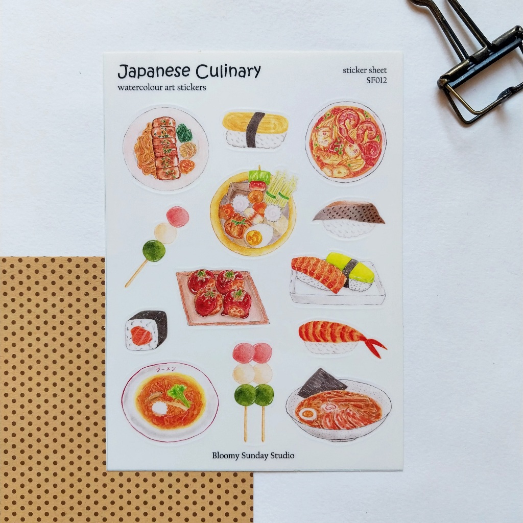 

Japanese Culinary / Food Sticker Sheet / Sticker ilustrasi / Sticker Kiss Cut
