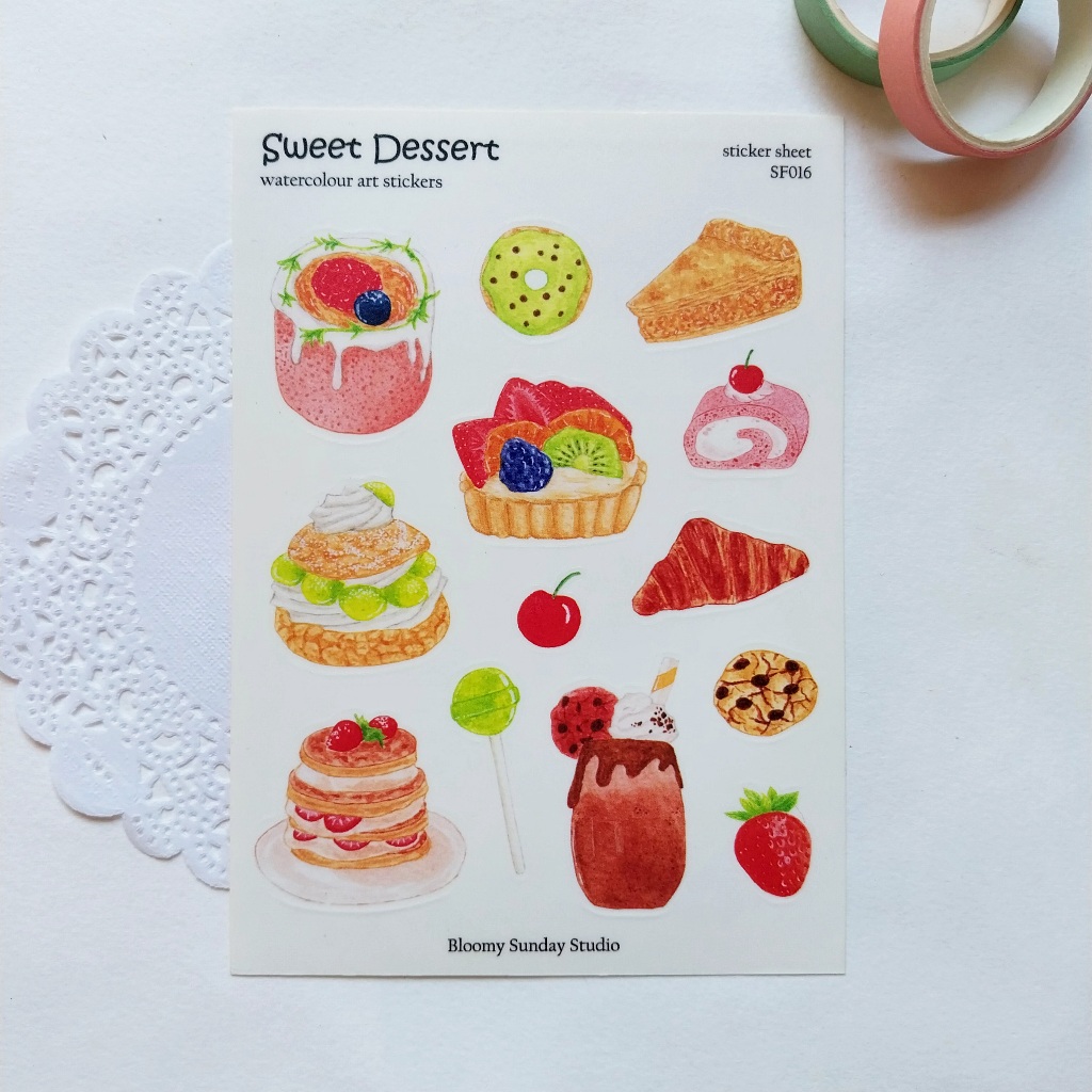 

Sweet Dessert / Food Sticker Sheet / Sticker ilustrasi / Sticker Kiss Cut