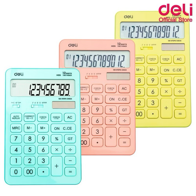 

Deli kalkulator 12 digid warna warni
