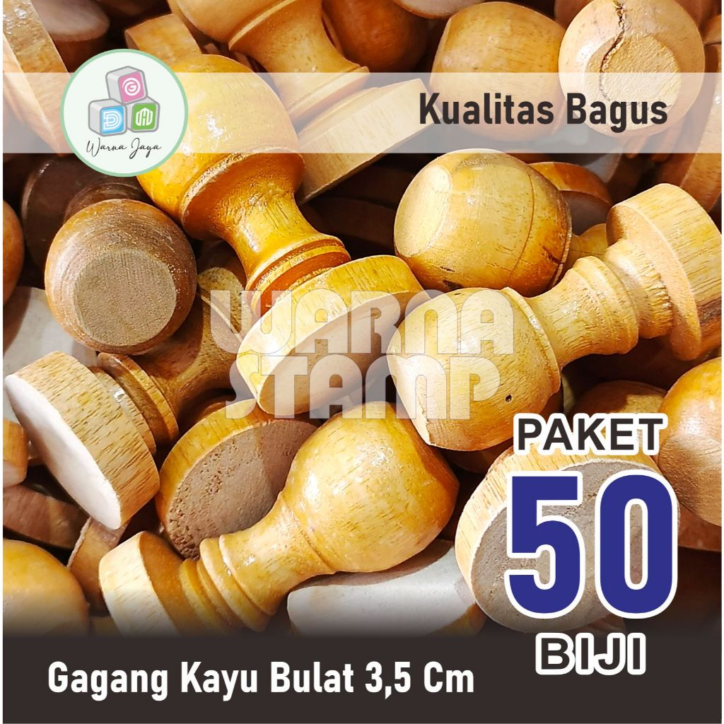 

GAGANG STEMPEL KAYU BULAT DIAMETER 3,5 CM / PAKET 50 BIJI / GAGANG KAYU