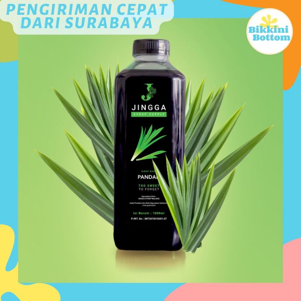 

JINGGA Pandan Syrup 1000 ml - Sirup Flavor Pandan Untuk Kopi Mocktail Cocktail Cake Dessert