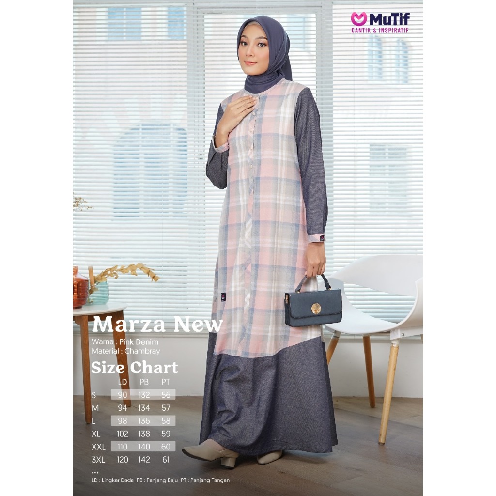 NEW GAMIS MARZA PINK DENIM || MUTIF
