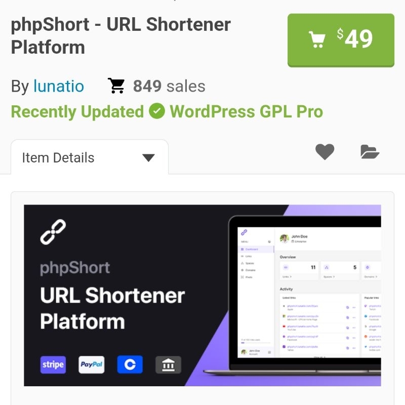 phpShort - URL Shortener Platform By lunatio