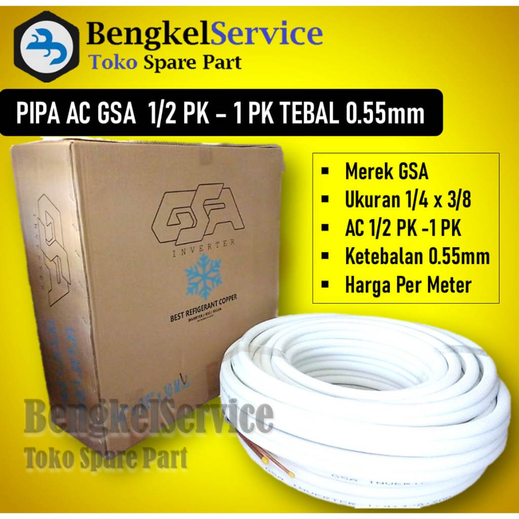 Pipa AC Pipa Ac GSA 1/2 PK - 1 PK Pipa Ac 1/4 x 3/8 Tebal 0.55