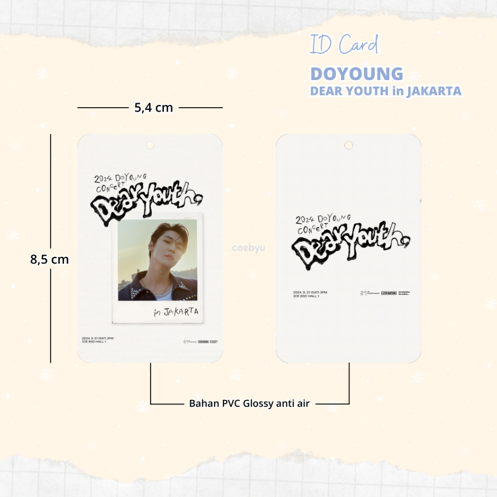 

READY STOCK ID Card Doyoung Dear Youth in Jakarta Kpop Konser NCT127 NCT 127 JKT K-Pop Tali Gantungan HP PC ID Card Cahol Card Holder