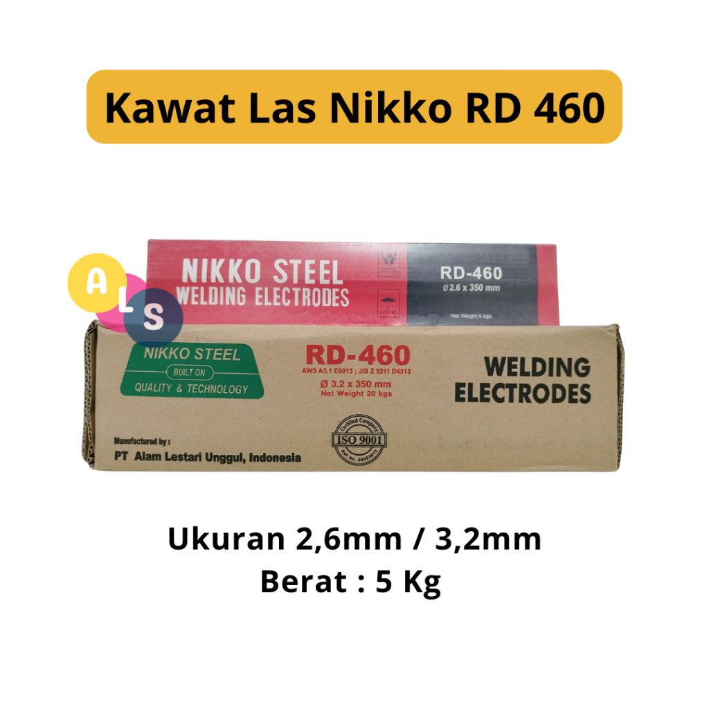 Kawat Las Nikko RD 460/5Kg/2,6mm/3,2mm/Kawat Las Elektroda/Kawat Las Besi Murah