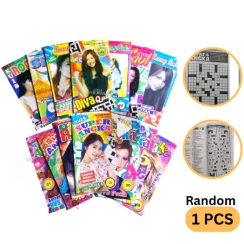 Buku teka teki silang TTS huruf angka