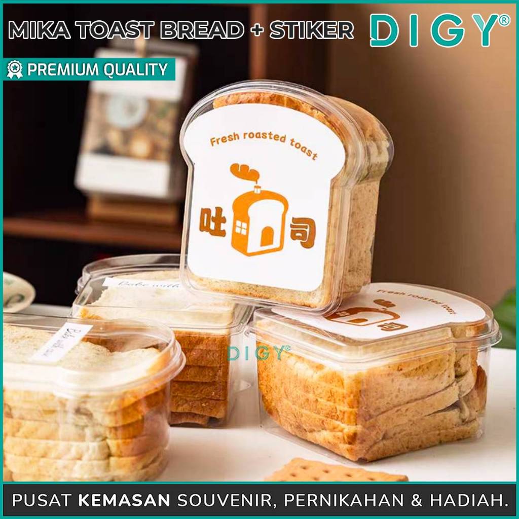 Mika Toast Bread + Sticker / Mika Roti Tawar / Mika Roti Bulat / Kotak Mika Roti / Mika Roti / Mika 