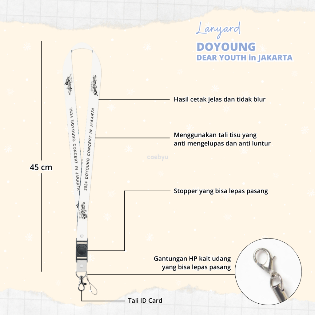 

READY STOCK Lanyard Doyoung Dear Youth in Jakarta Kpop Konser NCT127 NCT 127 JKT K-Pop Tali Gantungan HP PC ID Card Cahol Card Holder