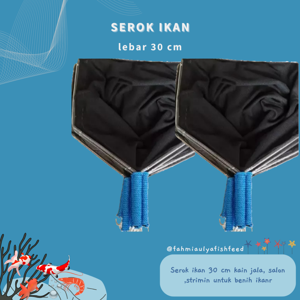 Serok ikan 30 cm kain jala, salon ,strimin