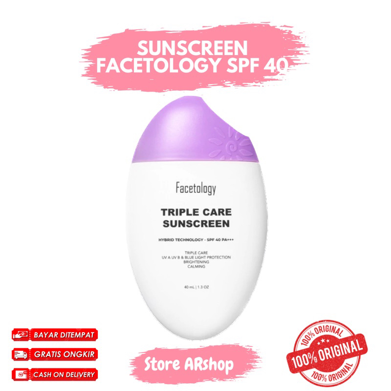 FACETOLOGY Sunscreen 40ml | Facetology Triple Care Sunscreen
