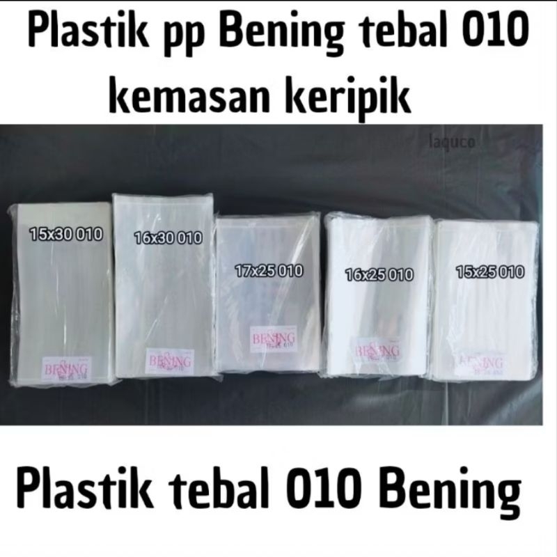 PLASTIK PP BENING TEBAL 010 KEMASAN KRIPIK
