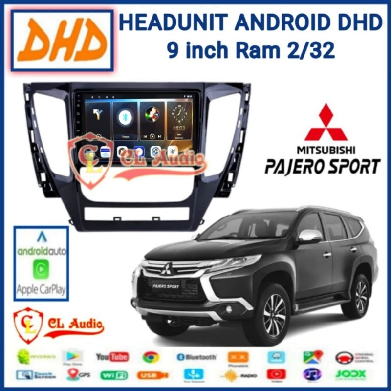 Head Unit Android DHD 9 Inch Pajero sport 2016-2020
