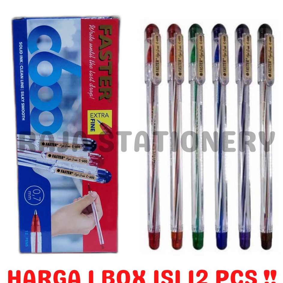 

BEST SELLER PEN FASTER C6 BALL PEN FASTER 7 PULPEN PEN HITAM BIRU BLACK BLUE C6 BOLPOIN LUSIN 12PCS