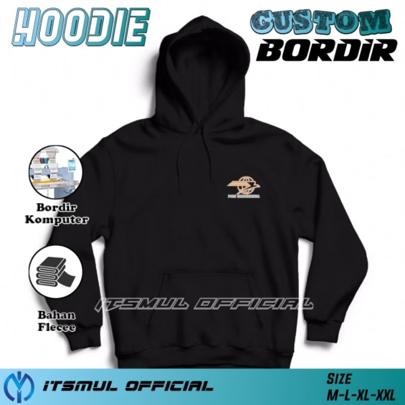 Jaket Hoodie Pos Indonesia Bordir Custom