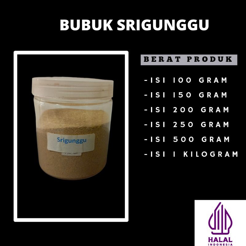 

Bubuk srigunggu rempah herbal 100% murni