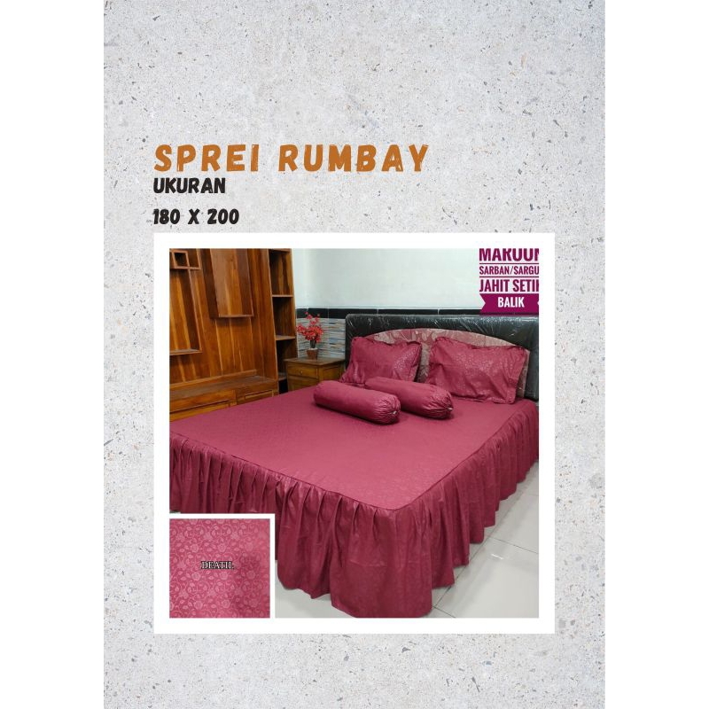 SPREI RUMBAI POLOS EMBOS MURAH 180X200 TERLARIS