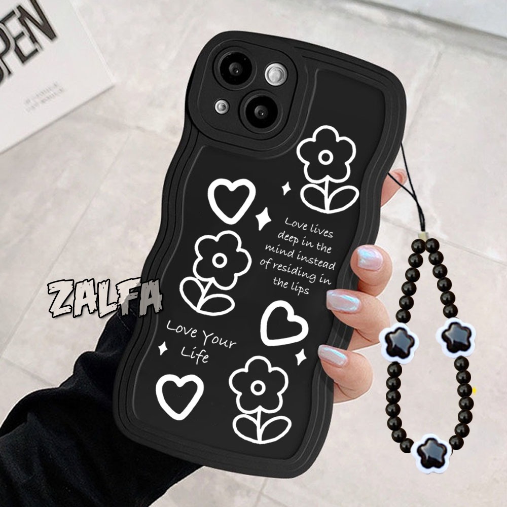Case Tali Flower Love For Vivo Y19S PRO Y18 Y28 Y03 Y100 Y17s Y27 Y36 Y35 Y22 Y16 V25 V25e V27 V27e 