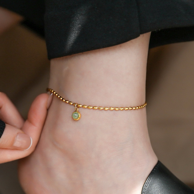 Gelang Kaki Titanium Giok Elegan Korean Fashion Gk40