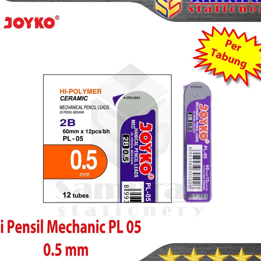 

2 IN 1 isi Pensil Mekanik PL 5 mm Per Lusin Mechanical Pencil PL5 Pak 5mm isi Pensil Cetek Kecil 1 pak isi 12 tube