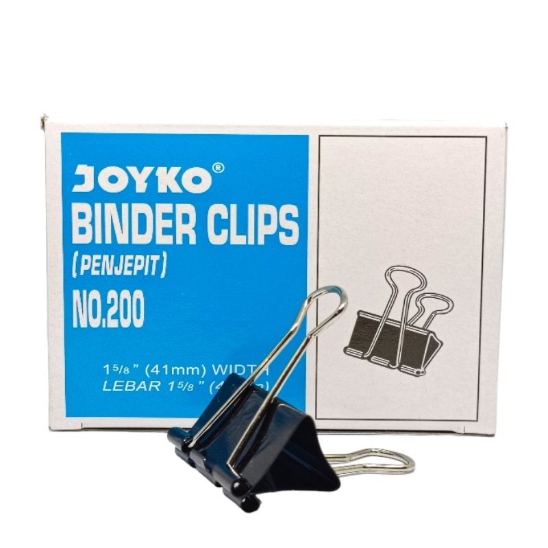

Klip Binder Besar JOYKO NO.200 Penjepit Kertas 4cm 1 Dus 12 Pcs