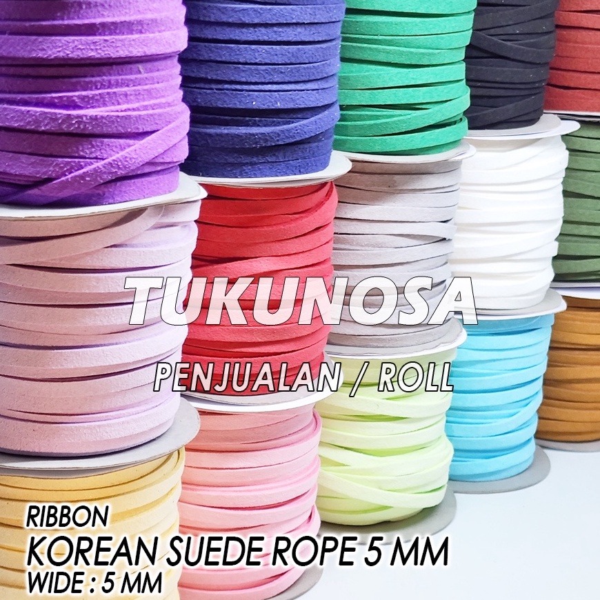 

SPESIAL DISKON PERROLL KOREAN SUEDE ROPE 5 MM TALI SUEDE TALI GELANG PITA SEMI KULIT PITA KEMASAN KADO HAMPERS SOUVENIR SUVENIR ULANG TAHUN KERAJINAN HAND MADE CRAFT