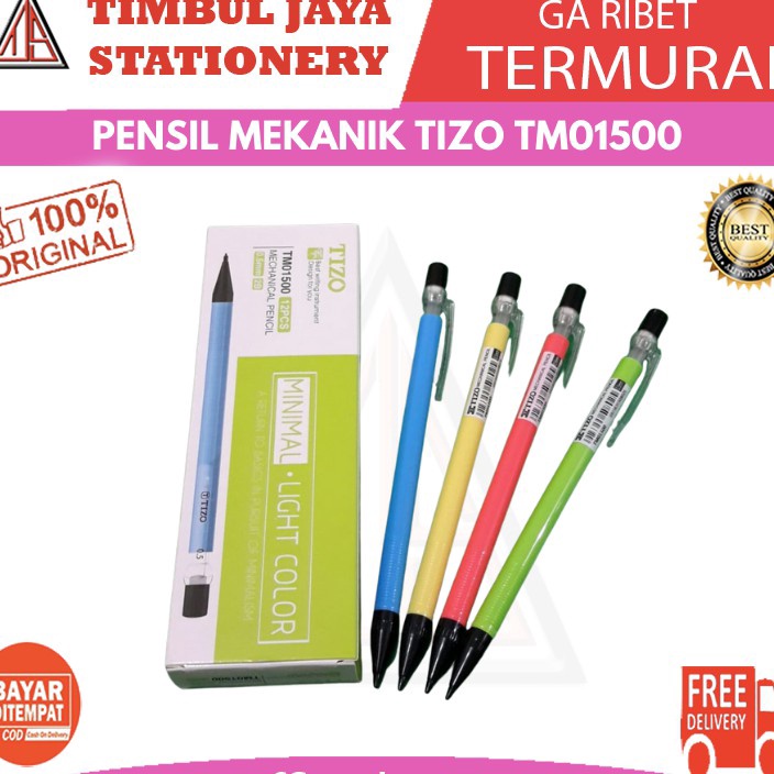 

TERUPDATE Pensil mekanik mechanical pencil tizo 5 light color TM15 isi 12pcs