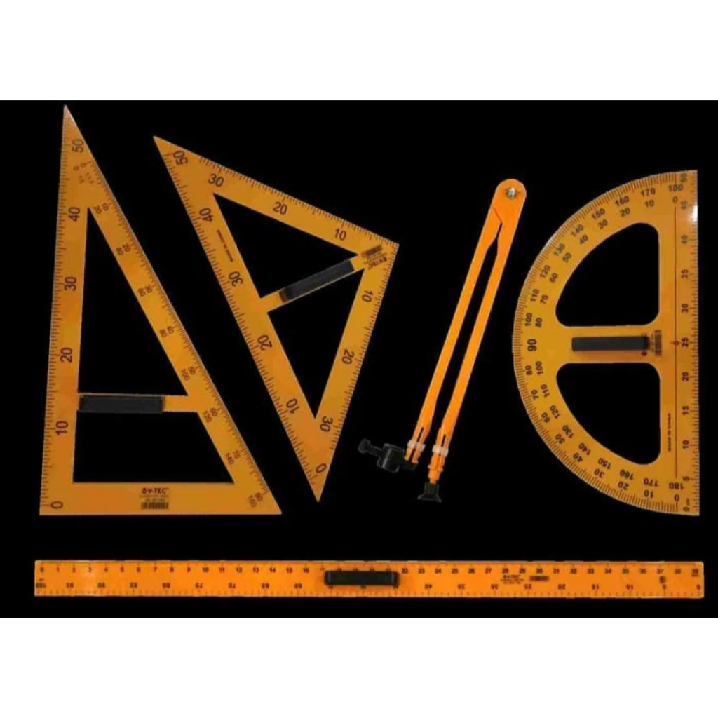 

[1 Pcs] Busur Setengah Lingkaran / Segitiga Sama Sisi / Segitiga Siku / Penggaris 1m Plastik Besar