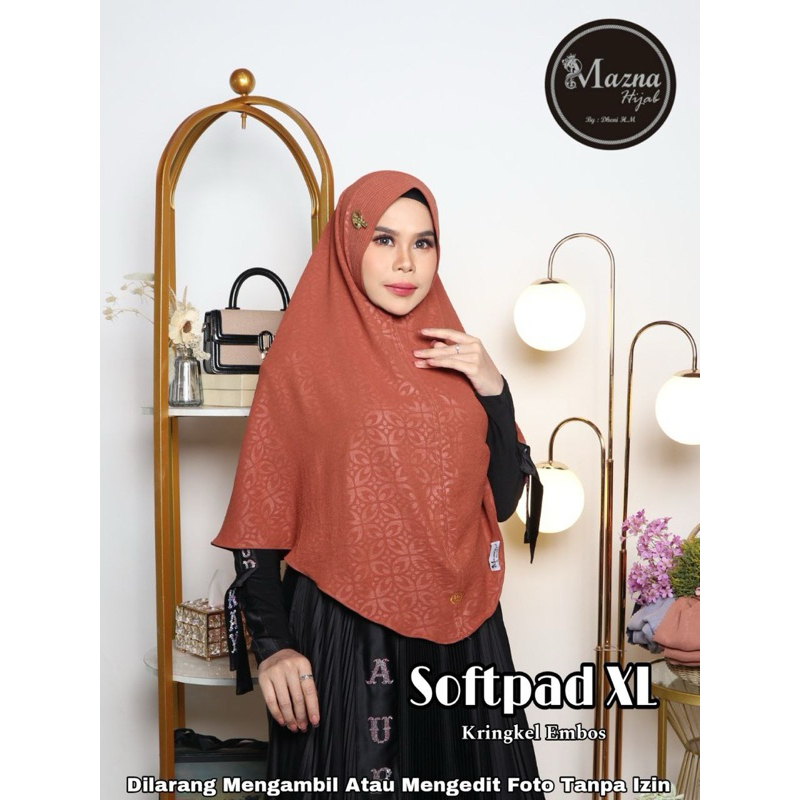 JILBAB INSTAN CRINKLE EMBOS UKURAN XL SOFTPED ORI MAZNA HIJAB