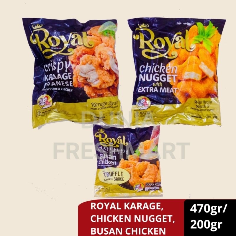 

ROYAL NUGGET/KARAGE/BUSAN CHICKEN W'TRUFFLE SAUCE 470GR/500GR/200GR NAGET AYAM VIRAL NUGGET AYAM CHICKEN KARAGE NAGET