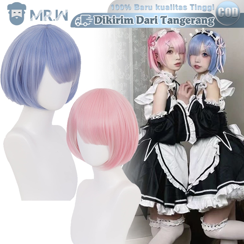 Wig Ram Rem Anime Cosplay Wig Rem Re Zero Rem Wig Rem Cosplay Re:Life In A Different World From Zero