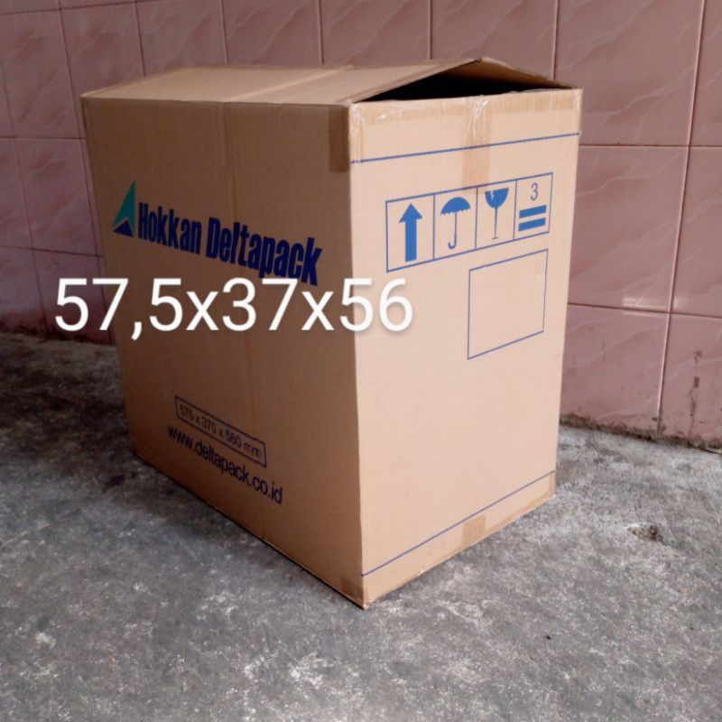 

Kardus bekas /tebal(1 PLY)/besar ukuran 57,5x37x56 cm untuk packing Barang Pindahan dll