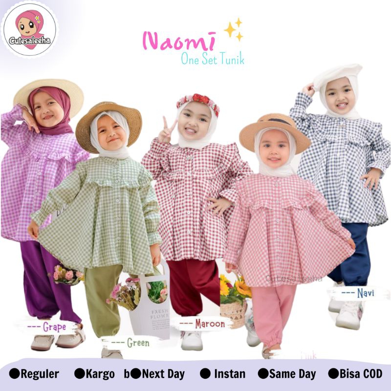 Cutesaleeha | One Set Anak Perempuan Naomi Usia 1-9 Tahun Katun Jepang Mix Toyobo Baju Setelan Anak 