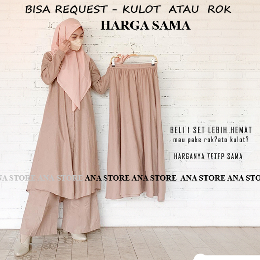 IMA SET RAYON TWILL PREMIUM/SET LONG TUNIK+KULOT/SET POLOS RAYON TWILL/SET REQUEST UKURAN/SET PANTS 