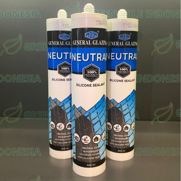 General Glazing GG Neutral 300ml Sealant Silicone Netral Lem Kaca Silen Hitam Silent Putih