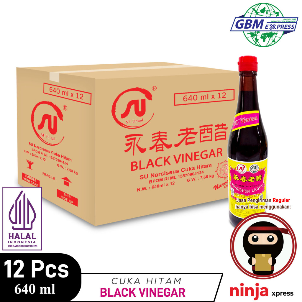 

SU Brand Black Vinegar 640ml - cuka hitam - Full carton 12 pcs