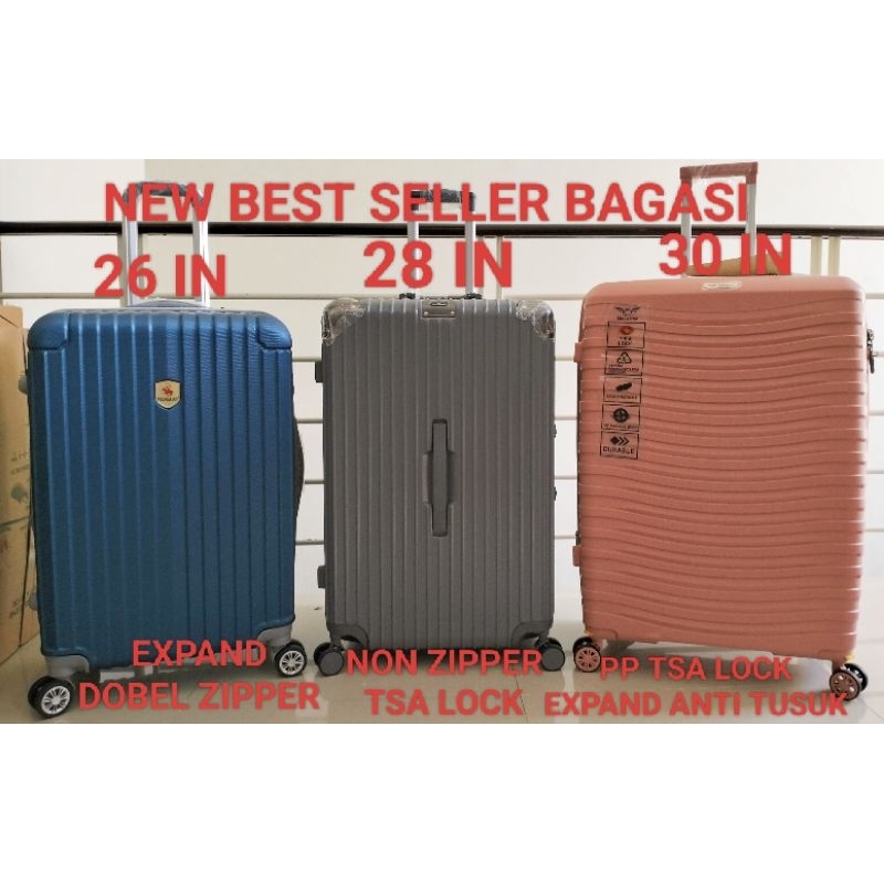 NEW KOPER FIBER JUMBO 26 Inch 28 Inch 30Inch 32 Inch POLO ORIGINAL EXPANDING KUNCI TSA Roda 4