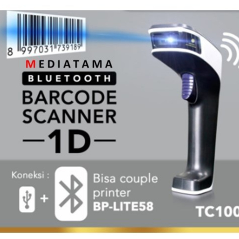 Barcode Scanner CCD 1D Auto Scan BP TC100 USB + Bluetooth BLUEPRINT BP-TC100