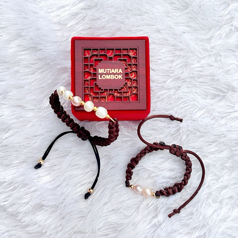 Gelang Tali Mutiara Coklat