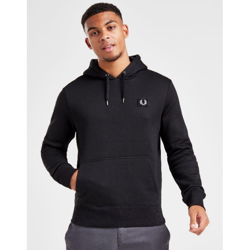 Fred Perry Badge Hoodie  Black Original