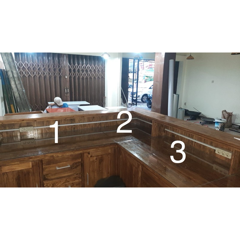 kaca meja kasir coak / custom