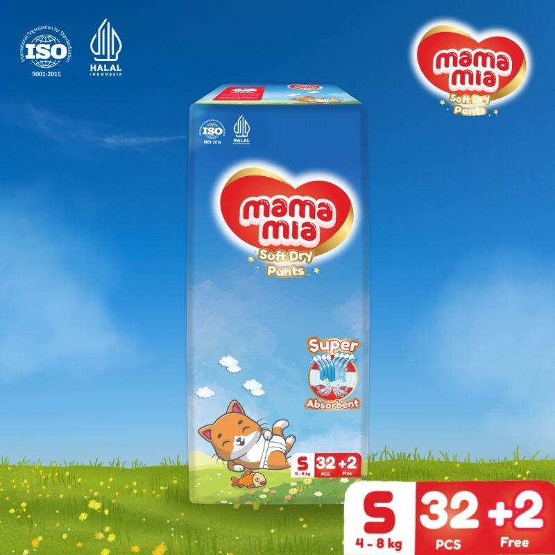 MAMAMIA Termurah Popok Bayi Celana Premium Size S 34 M 30 L 26 XL 22 - Soft Dry Pants Super Lembut
