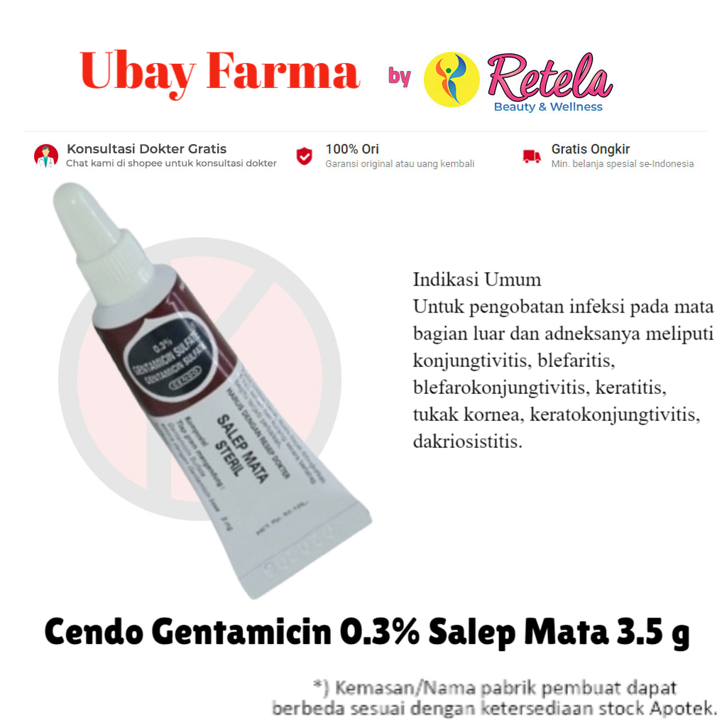 Cendo Gentamicin 0.3% Salep Mata 3.5 g