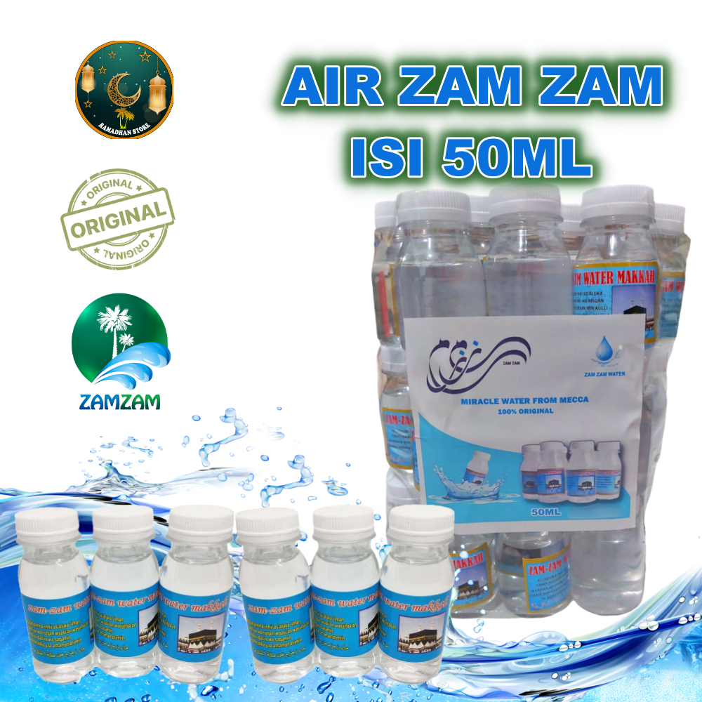 

Air zam zam original kemasan botol 50ml botol bersegel isi 10-50pcs