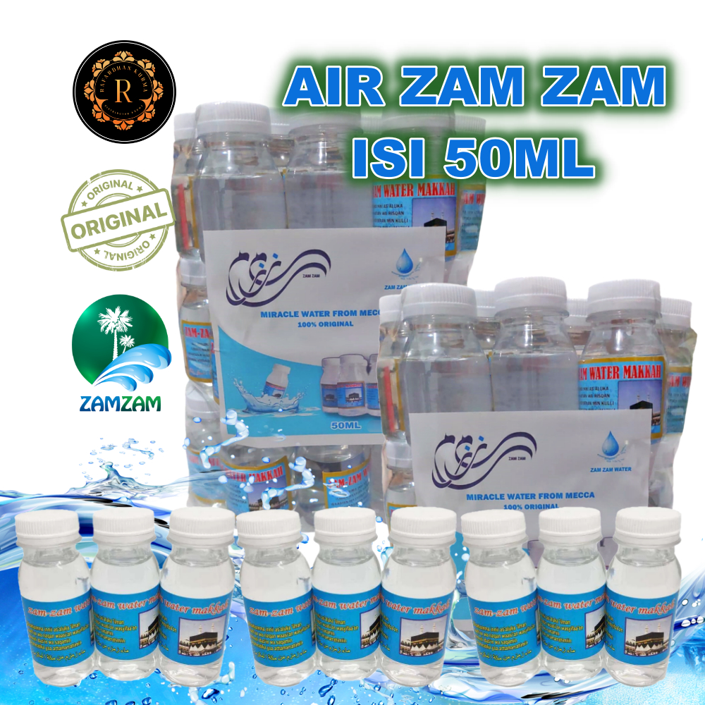 

AIR ZAM ZAM ASLI KEMASAN BOTOL 50ML 1PAK ISI 10-50PCS