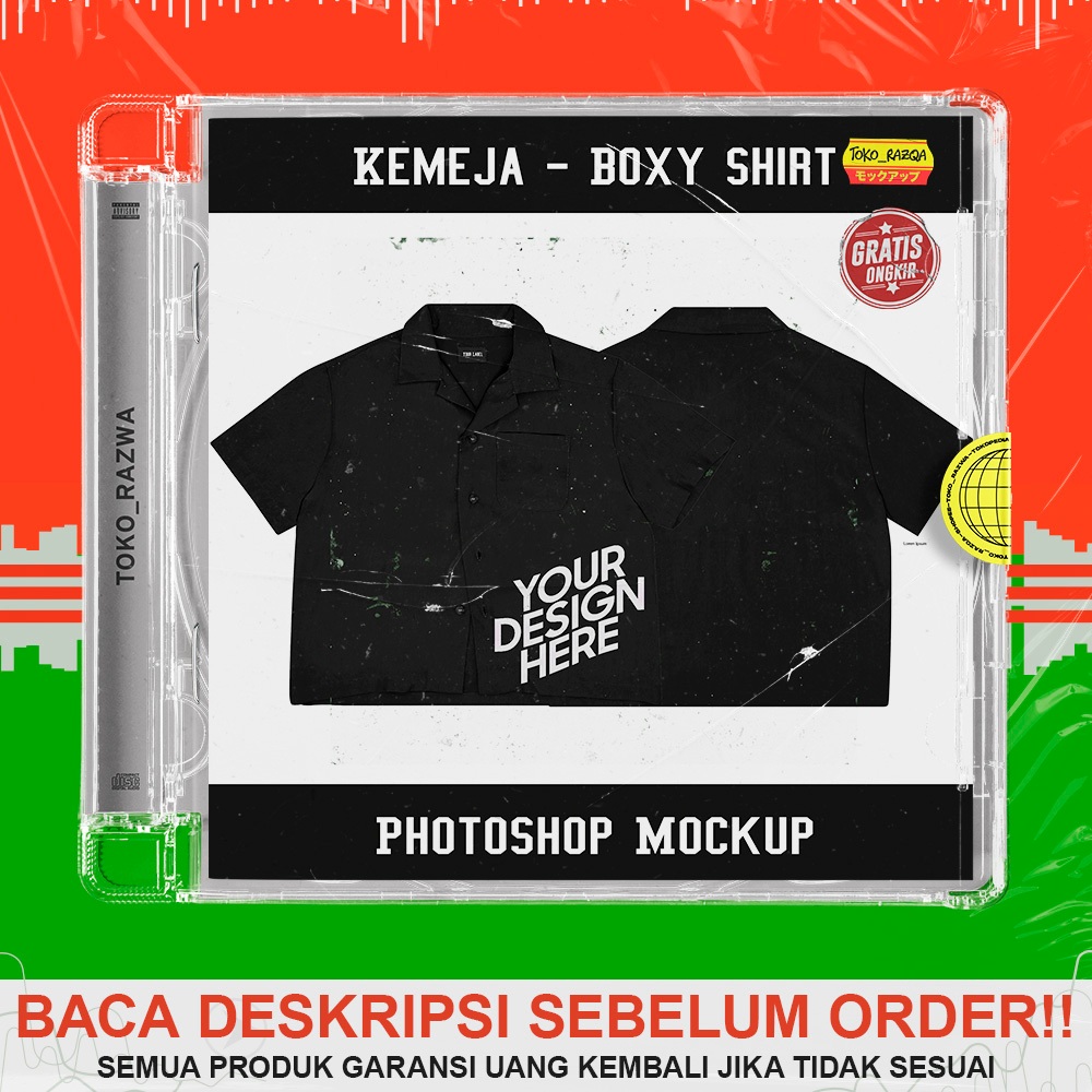 Photoshop Mockup - Kemeja - Boxy Shirt - Depan Belakang - 120924