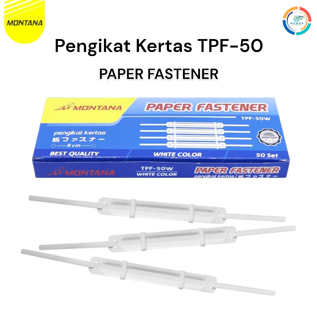 

Montana Paper Fastener Pengikat Kertas TPF 50 Putih | @1 Box