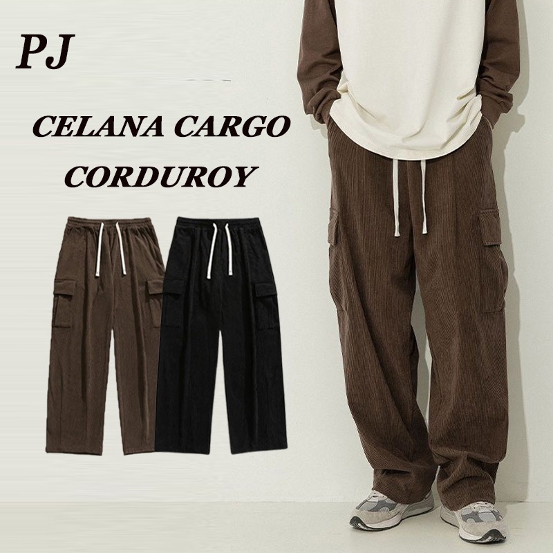 celana cargo corduroy pria celana korduroy pria celana vintage pria celana panjang pria kaki lebar c